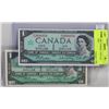 Image 1 : PAIR OF 1967 CANADA 1 DOLLAR BANKNOTES
