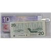 Image 1 : CANADA 2005 AND 1991 10 AND 20 DOLLAR RADAR NOTES