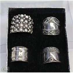 4 STERLING SILVER RINGS