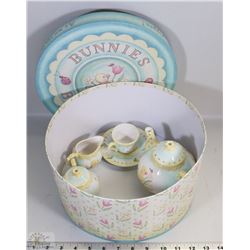BUNNIES BY THE BAY TEA SET WITH ORIGINAL BOX INCL.