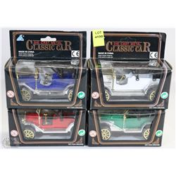 LOT OF 4 DIE CAST METAL CLASSIC CARS