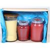 Image 1 : LOT OF 3 SCENTED CANDLES IN JARS INCLUDING 2 LARGE YANKEE CANDLES &