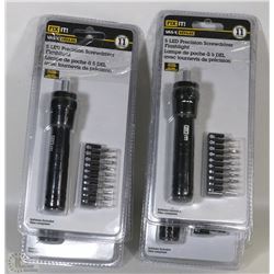 LOT OF 6  "FIX IT" 5 LED PRECISION SCREWDRIVER