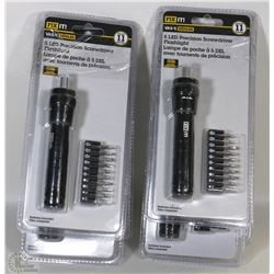LOT OF 6  "FIX IT" 5 LED PRECISION SCREWDRIVER