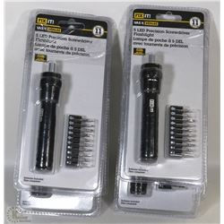 LOT OF 6  "FIX IT" 5 LED PRECISION SCREWDRIVER