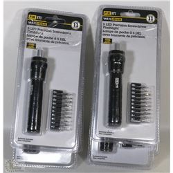 LOT OF 6  "FIX IT" 5 LED PRECISION SCREWDRIVER