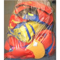 LARGE BAG OF ASSORTED LIFE JACKETS