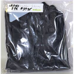 2PK LADIES LEATHER GLOVES MEDIUM