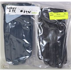 2PK LADIES LEATHER GLOVES MEDIUM