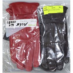 2PK LADIES LEATHER GLOVES MEDIUM