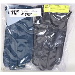 2PK LADIES LEATHER GLOVES LARGE