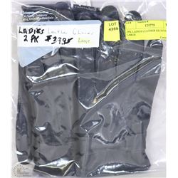 2PK LADIES LEATHER GLOVES LARGE