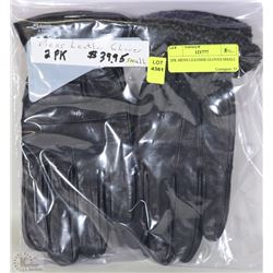 2PK MENS LEATHER GLOVES SMALL