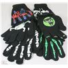 Image 1 : 6 PACK YOUTH GLOW IN THE DARK HALLOWEEN GLOVES