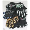 Image 1 : 6 PACK YOUTH GLOW IN THE DARK HALLOWEEN GLOVES