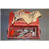 Image 1 : TOOLBOX WITH VINTAGE TOOLS INCL CYCLONE SOWER,