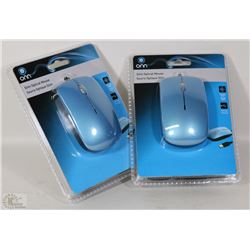 CASE OF 2 ONN SLIM OPTICAL COMPUTER MICE