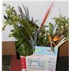 Image 1 : BOX OF FLORAL ASSORTED ARRANGEMENT PIECES