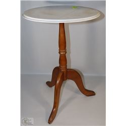 MARBLE END TABLE 23" TALL, 15" DIAMETER