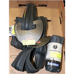 FLAT OF NEW  BICYCLE TIRES INCLUDING MICHELIN