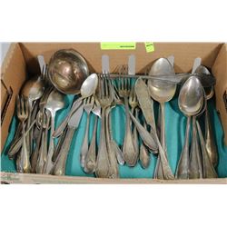 FLAT OF VINTAGE SILVERWARE