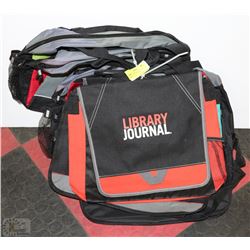 LOT OF 10 NEW SIDE CARRYING BOOK BAGS