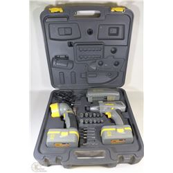 DURAPRO DRILL , FLASHLIGHT 18V IN CASE W/CHARGER