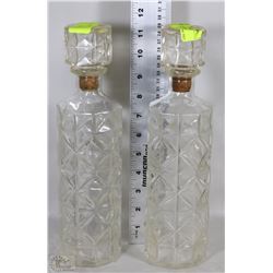 PAIR OF VINTAGE DECANTERS