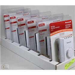 6 BRAND NEW HONEYWELL THERMOSTATS (HEAT ONLY)