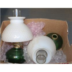 PAIR OF LARGE VINTAGE HOBNAIL OIL LANTERNS