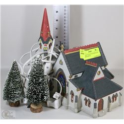 VILLAGE COLLECTION PORCELAIN LIGHTED HOUSE