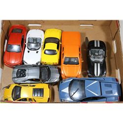 FLAT OF 8 DIE CAST CARS MOSTLY LAMBORGHINI