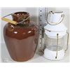 Image 1 : VINTAGE BEAN JUG AND LANTERN