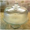 Image 1 : FLUTED GLASS DOMED CAKE STAND