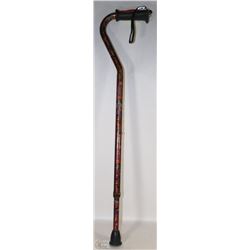 HUGO ADJUSTABLE DECORATIVE CANE WITH RUBBERIZED