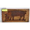 Image 1 : VINTAGE HAND CARVED PIG PICTURE