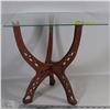 Image 1 : CAST IRON BASE SIDE TABLE WITH GLASS TOP