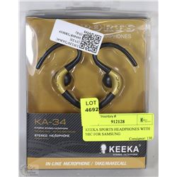 KEEKA SPORTS HEADPHONES WITH MIC FOR SAMSUNG