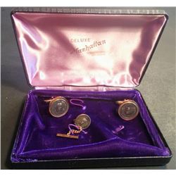 VINTAGE CUFFF LINKS & TIE TACK SET