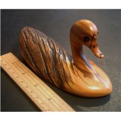 VINTAGE HAND CARVED LONG TAILED DUCK SCULPTURE