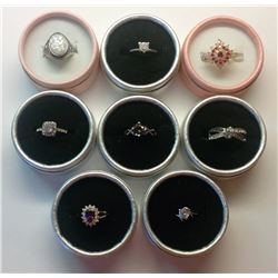 LOT OF 8 LADIES FASHION RINGS