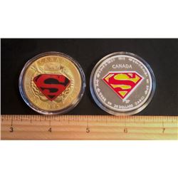 LOT OF 2 REPLICA ENCAPSULATED SUPERMAN TOKENS