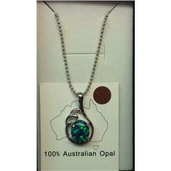 AUSTRALIAN BLUE TRIPLATE PENDANT & CHAIN