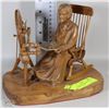 Image 1 : HAND CARVED WOODEN STATUE SIGNED C. CARON