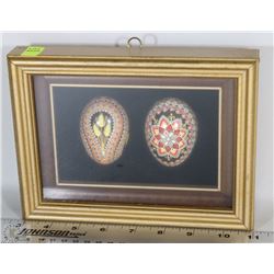 TWO FRAMED PYSANKY (UKRAINIAN EASTER EGGS)