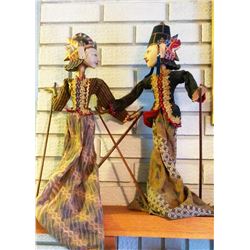 VINTAGE  WAYANG HAND CARVED PUPPETS