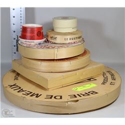 7 WOODEN CHEESE BOXES