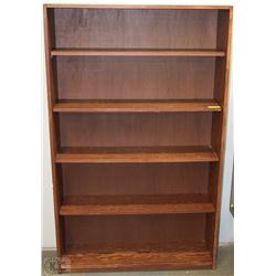 5 SHELF WOOD BOOKCASE 10"X37"X60"H