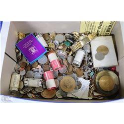 CONTAINER CONTAINS COINS,JEWELLERY AND MORE