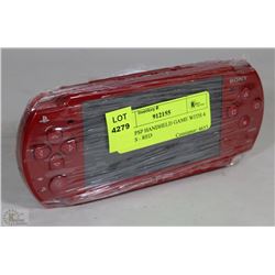 SONY PSP HANDHELD GAME WITH 4 GAMES - RED